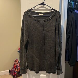 Zenana Long Sleeve Waffle Shirt.